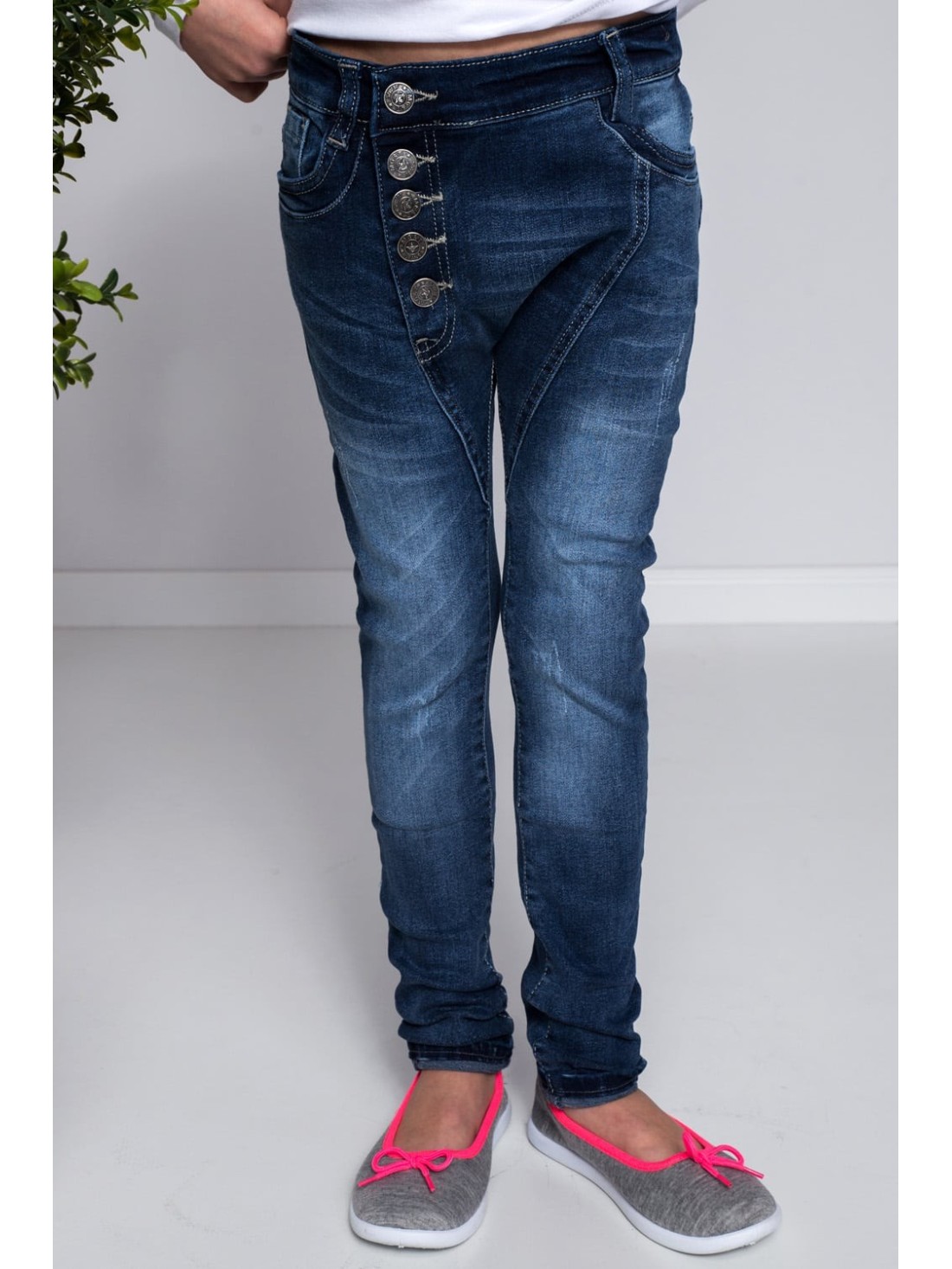 Children\'s denim pants with buttons NDZ203 - Online store - Boutique